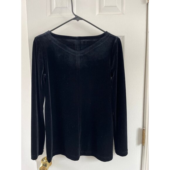 Vtg Donna Karan DKNY CLASSIC Black Velvet Long Sleeve Women's Blouse - Picture 4 of 4